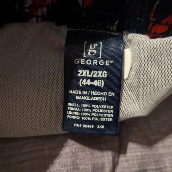 Mens 2XL Swim Trunks 6" In-Seam Bathing Suit Blue Red Swimming Shorts - Picture 4 of 4